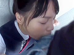 03E1323-Screwing a cock down a girl's throat on the stairs