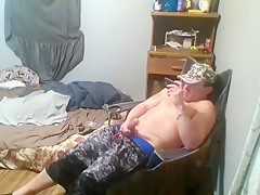 12 min  of me sagging & jerking my massive dick until I cum 
