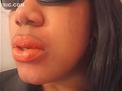 A Black And A White Lesbian Lick Each Others Hairy Pussies