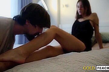 A Virgin Guy In Sandals With Socks Is Ac With Gold Teachers