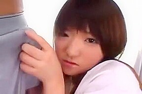 Adorable Japanese teen 18+ Puts Her Sweet Lips To Work On Two T