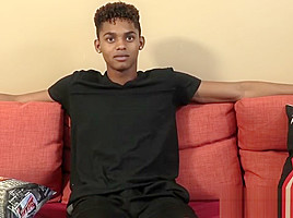 Adorable jock Deven Lions wanks off his long thick dick