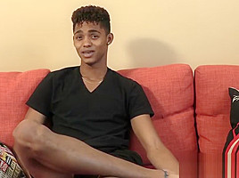 Adorable jock Deven Lions wanks off his long thick dick