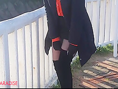Ainoa: Walking Through The Coastal Park With Boots And A Miniskirt