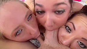 Aj Karlee And Morgan Share A Cock
