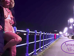 Ali-jay Exposes Herself While Taking A Sexy Evening Stroll Along The Waterfront