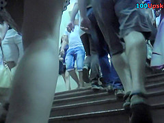 A-line skirt and g-string on gal in upskirt vid