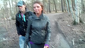 Ally in outdoor sex vid showing a sloppy blowjob