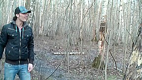 Ally in outdoor sex vid showing a sloppy blowjob