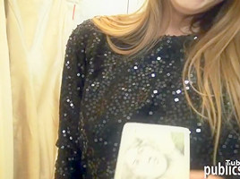 Amateur Czech girl pussy fucked in dressing room for cash