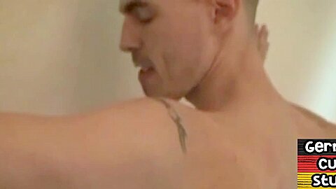 Amateur German tattooed stud sucked by BF in homemade video