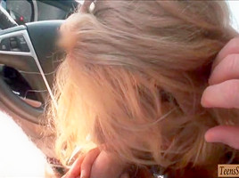 Amateur blonde teen 18+ Valentina pussy ripped in the car