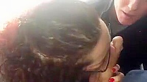 Amateur couple share cock and cum in car