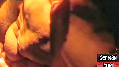 Amateur gloryhole German sucks cock in closeup till facial