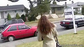Amateur public slut sucks on little cock