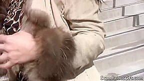 Amateur public slut sucks on little cock