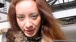 Amateur public slut sucks on little cock