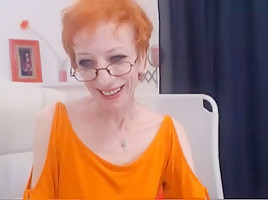Anorexic Redhead Mature - Masturbation in Webcam