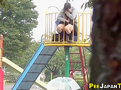 Asian Young Babe Girl Public Pissing