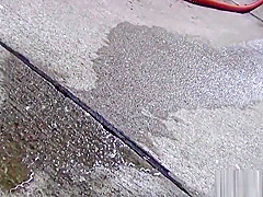Asian babes piss in alley