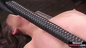 BDSM babe gets disturbing body whipping by kinky CMNF master