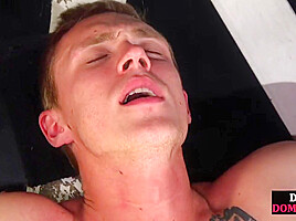 BDSM pegging bigass MILF in lingerie facesits and rides sub