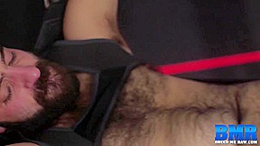 BREEDMERAW Hairy Stud Aries Steele Bends Over For Bareback