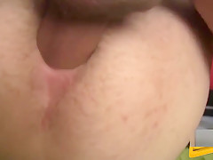 Barebacked asshole cummed