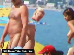 Bathing beauties caught on nudist beach