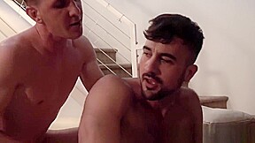 Bearded homo anally fucked by his big dicked lover