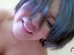 Beautiful Short Hair Japanese Babe Strips In A Hotel And Gets Her Pussy Fucked Hardcore
