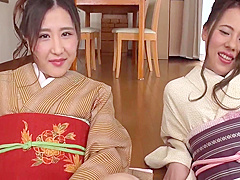 Beautiful Sluts In Kimono : Threesome And 2 Cum Shots - Emi Sakurai And Ciel Hiiragi