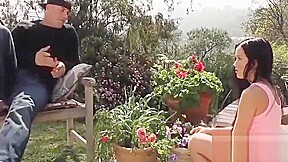 Beautiful teen 18+ Megan Rain doggystyled viciously outdoors