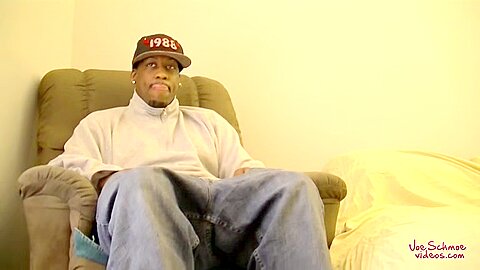 Big Black Guy James Gets Blown - James & Joe