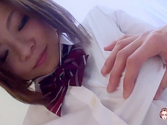 Bigger Cock In An Adorable Asian In Hot Uniform Rides A Big Cock In A Cowgirl Position