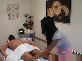Bigtitted Asian Masseuse Titfucks And Tugs