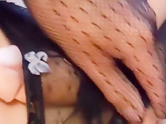 Black Lace Panty & Glove Rub