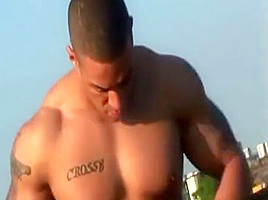 Black muscle wite nice dick