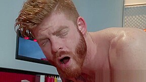 Black stud banging white boy in the restaurant