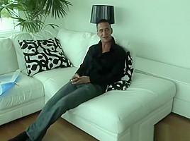 Blindfolded brunette shared by couple