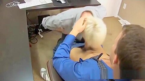 Blond twink hooks up with his boss in the office