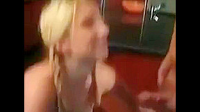 Blonde Cutie boned in the kitchen