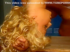 Blonde Girl Bends Over And Gets Her Ass Eaten Out In Locker Room