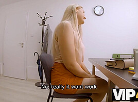 Blonde Has Playful Mood For Office Sex With The Money Lender