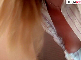Blonde Milf Bounces Pierced Pussy On A Monster Cock After Sucking It