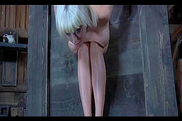 Blonde slut getting her breasts tortured by master