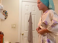Blonde with Tattoo Filmed Completely Naked On 2