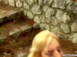 Blondie Fesser Is Doing Her Workout Routine And Having Sex With A Stranger, In The Nature