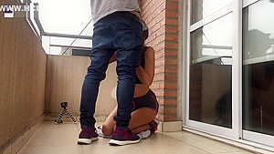 Blowjob After Gym In The Balcony - 60 Fps - Swamateurcouple