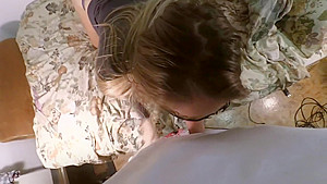 Blowjob from a beautiful bunny